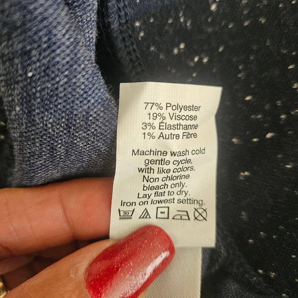 Madewell Navy Split Hem Side-Slit Speckled Stretch Textured Knit Pencil Skirt S - Picture 10 of 11